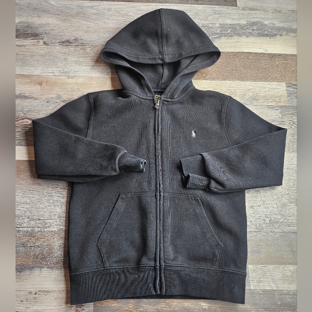 Polo Ralph Lauren Full Zip Hoodie Black Youth Size 7